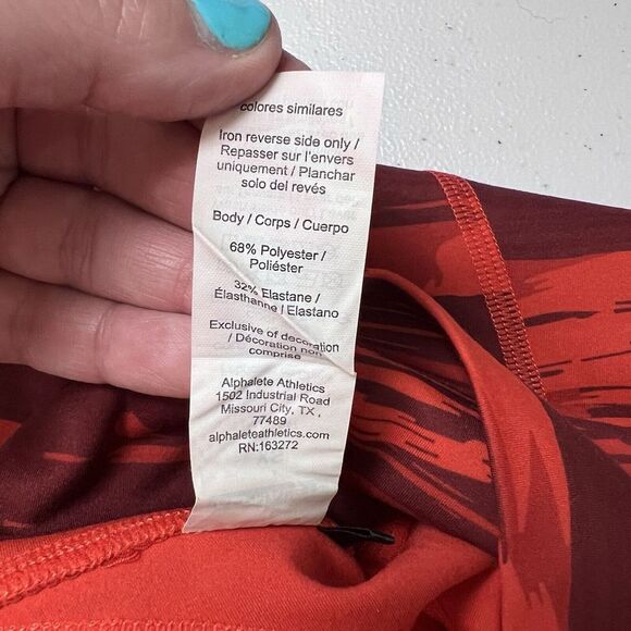 Alphalete Crossover Waist Leggings Womens Size XS Red Pullon Inseam 28" AL20-047 - Picture 9 of 10